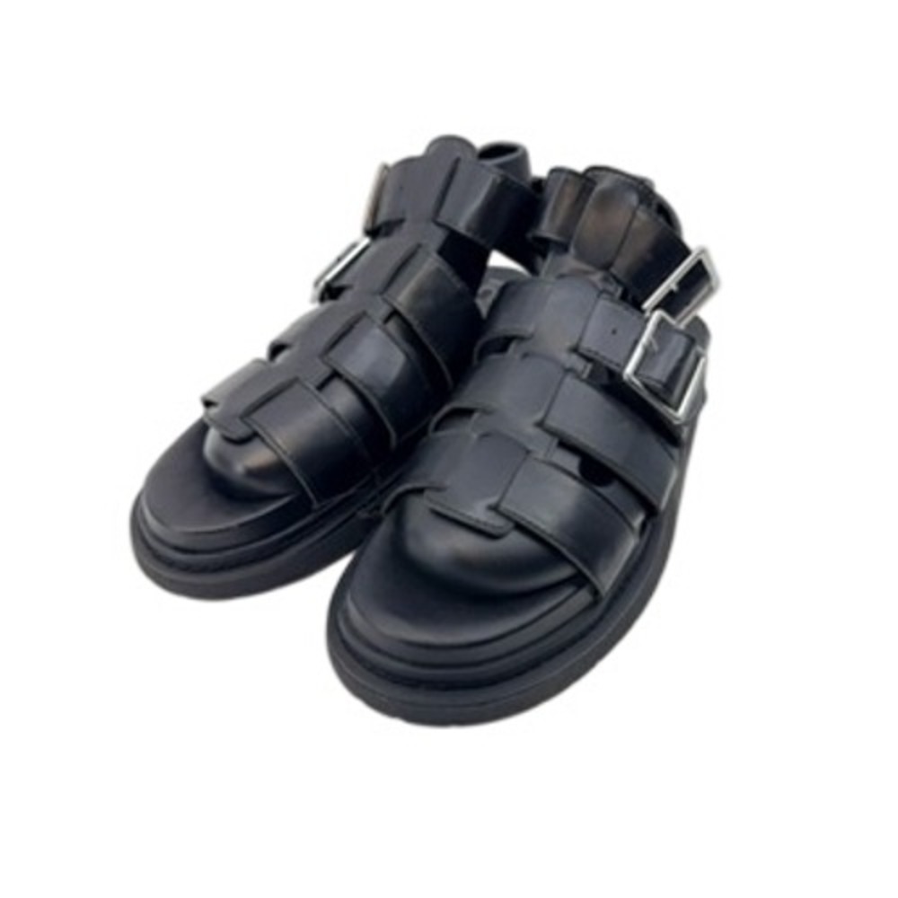 No Boundaries Womens Black Fishermanā Sandals Platform Caged Straps Size 9